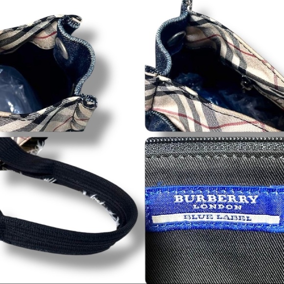Burberry Blue Label Denim Tote Bag with Nova Check Interior
